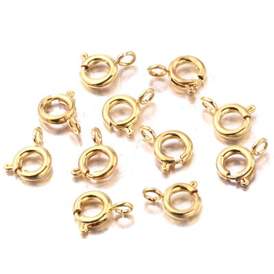 18K ทองคํา Plated Spring Clamp ทําด้วยมือ DIY อุปกรณ์เสริม 925 สตอร์ลิงเงินเครื่องประดับ