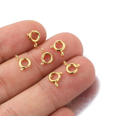 18K ทองคํา Plated Spring Clamp ทําด้วยมือ DIY อุปกรณ์เสริม 925 สตอร์ลิงเงินเครื่องประดับ