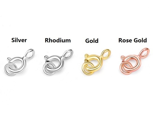 ปรับแต่ง 925 เงิน Lobster Clap Spring Charms ทองแดง Lobster Clap