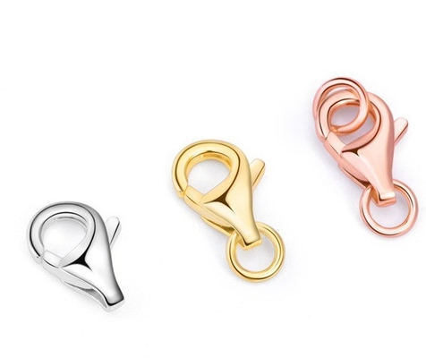 OEM ODM 18K ทอง Lobster Clap ทําด้วยมือ DIY 925 สเตอร์ลิงเงิน Lobster Clap