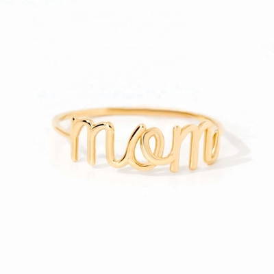 สแตนเลส 18K ทอง MOM สต็อปแหวนสําหรับผู้หญิงเครื่องประดับ