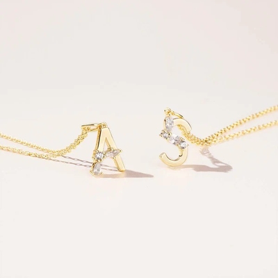 925 สตอร์ลิง เงิน CZ จดหมาย Pendants ในเพียงแค่ 18K ทอง plated สําหรับเครื่องประดับแฟชั่น
