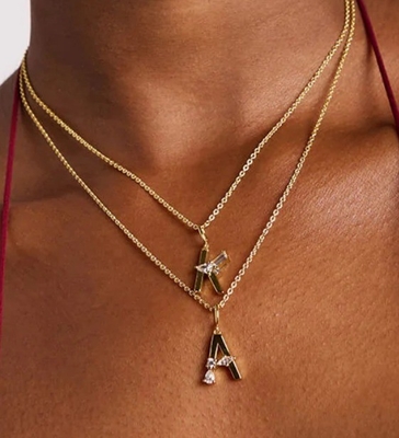 925 สตอร์ลิง เงิน CZ จดหมาย Pendants ในเพียงแค่ 18K ทอง plated สําหรับเครื่องประดับแฟชั่น