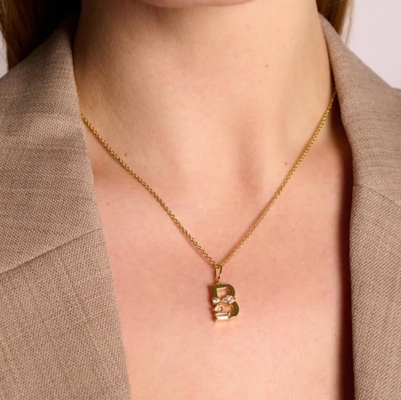 925 สตอร์ลิง เงิน CZ จดหมาย Pendants ในเพียงแค่ 18K ทอง plated สําหรับเครื่องประดับแฟชั่น