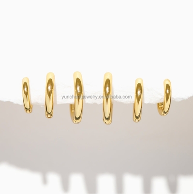 เงินประดับประดับขั้นต่ํา 18K ทอง 9MM 11MM 13MM Hoop Set สําหรับ FedEx DHL UPS TNT EMS การจัดส่ง