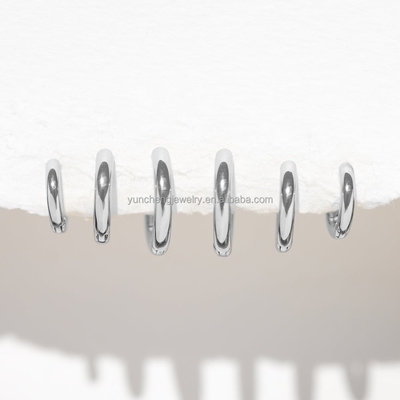 เงินประดับประดับขั้นต่ํา 18K ทอง 9MM 11MM 13MM Hoop Set สําหรับ FedEx DHL UPS TNT EMS การจัดส่ง