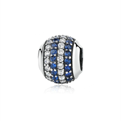 แฟชั่น สีขาวและสีฟ้า CZ 925 เงินสเตอร์ลิ่ง