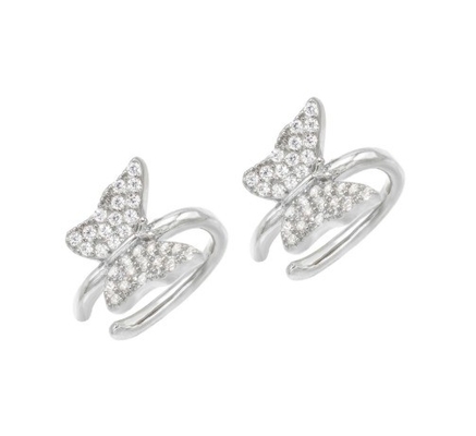 18K ทองคํา Plated กระพริกหูข้อมือกับ Micron Pave ขาว CZ ผ้าอัญมณีผู้หญิง
