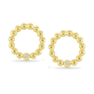 ต่างหูสตั๊ดเม็ดเดี่ยวทรงกลมสำหรับผู้หญิง เงินแท้ 925 พร้อมตัวเรือนแบบ Bezel และตัวเลือกขนาดที่กำหนดเอง