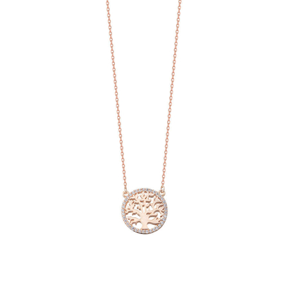 โอกาสงานปาร์ตี้ 18K ทองคํา Plated สเตอร์ลิ่งเงินต้นไม้ของชีวิต Pendant Necklace สําหรับผู้หญิง