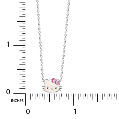 สีชมพู สีขาว กลม Hello Kitty สตอร์ลิ่ง เงิน จี้ โรเดียม การชุบ