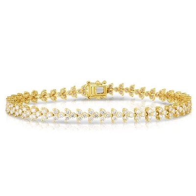 ดีไซเนอร์ 18K ทอง 925 สเตอร์ลิง เงิน ดอกไม้ Charm ผู้หญิงเทนนิส แบรนเซลต์กับ ZIRCON