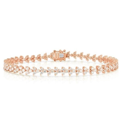 ดีไซเนอร์ 18K ทอง 925 สเตอร์ลิง เงิน ดอกไม้ Charm ผู้หญิงเทนนิส แบรนเซลต์กับ ZIRCON