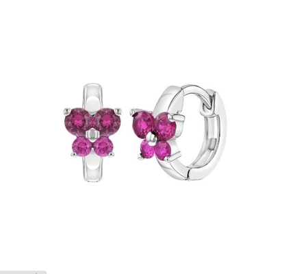 Sapphire Cubic เซอร์คอน Butterfly Huggies หูหูสําหรับโอกาสของขวัญ