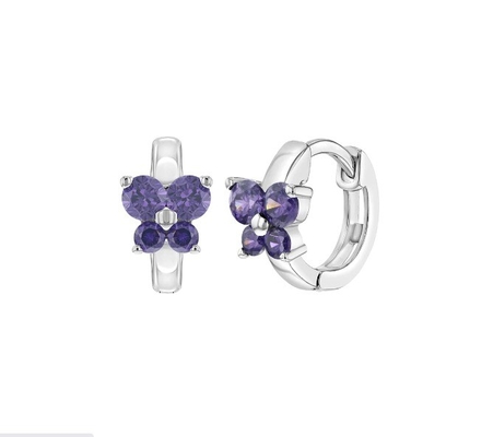 Sapphire Cubic เซอร์คอน Butterfly Huggies หูหูสําหรับโอกาสของขวัญ