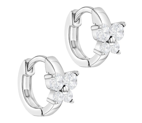 Sapphire Cubic เซอร์คอน Butterfly Huggies หูหูสําหรับโอกาสของขวัญ