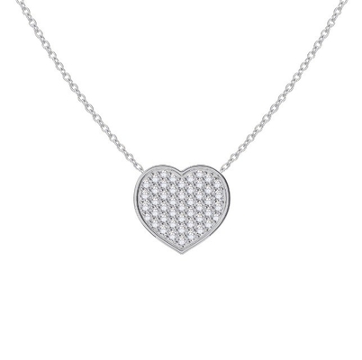 18 นิ้ว เชือกยาวกลมตัดเพชร 925 สตอร์ลิงเงิน หัวใจ Pendant Necklace สําหรับผู้หญิง
