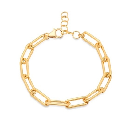 สร้อยข้อมือทองเหลืองหนากว่า 18K สายโซ่ทองคําสําหรับผู้ชายและผู้หญิงในความยาวที่แตกต่างกัน โดย Karen