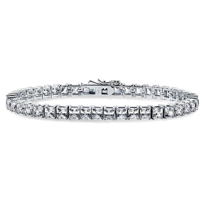 ยูนิเซ็กซ์ ทําด้วยมือ 18K ทอง ฮิปฮอป ตัดสี่เหลี่ยมเหล็ก CZ 925 เงินสเตอร์ลิ่ง สตาร์ลิ่ง เทนนิสแขน