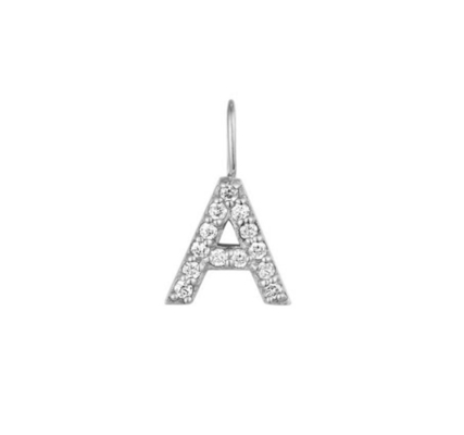 นิเคิลฟรี 925 สตอร์ลิงเงินจดหมาย พระเพชร Charm Necklace แพร่หลาย แพร่แรก