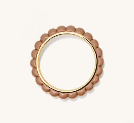 925 Sterling Silver Enamel Girl's Ring with Handmade 18K Gold Plated Eternity Band