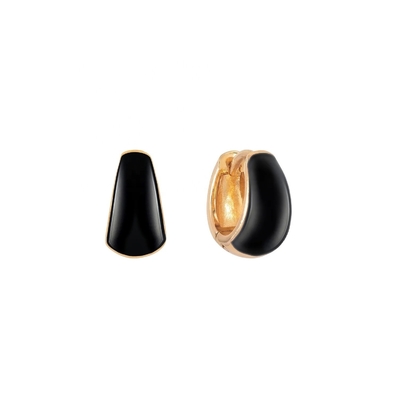 เครื่องประดับชั้นดี Dome Enamel Huggie 925 ต่างหูเงิน