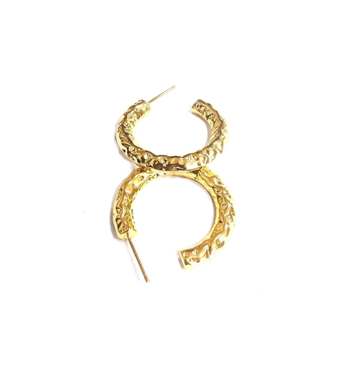 ODM 18K Gold Tube ห่วง Earrings ทองเหลือง การชุบ ทองหล่อ ห่วง Earrings
