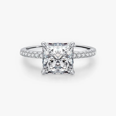 Handmade White Ice Cut Square 925 แหวนแต่งงานเงินสเตอร์ลิง