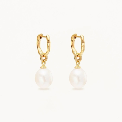 925 เงิน Huggie Pearl Drop หูหู เซอร์คอน Huggie หูหูด้วย Pearl Drop