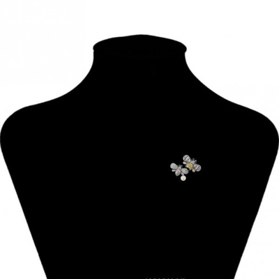 สวยงดงาม สีสัน สีเมลผึ้ง Brooch คริสตัล Rhinestone Bumble Bee Lapel Pin