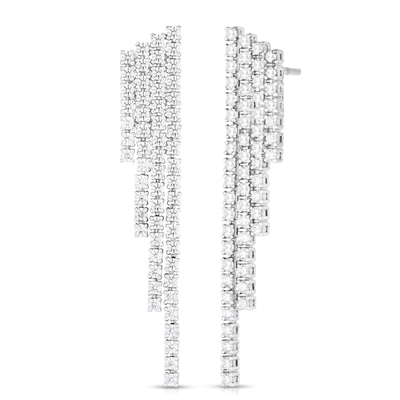 18K ทองคํา Plated Cubic Zircon Tassel หูหูทองแดง