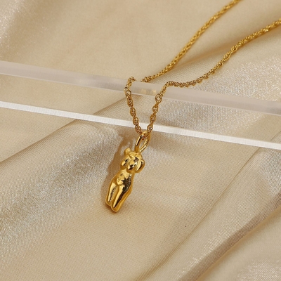 OEM 18in 18K โกลด์เพลติ้ง จี้ เด็กหญิงเครื่องประดับ รูปร่างกายคอ