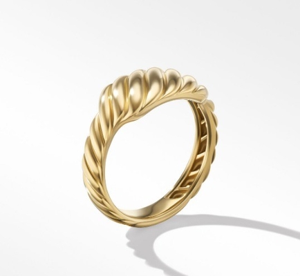 โลโก้ที่กําหนดเอง ทองเคลือบ David Cable Wave แหวนสแตนเลสผู้ชาย