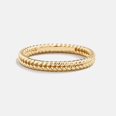 เครื่องประดับอร่อย 18K ทองคําเคลือบ 925 สเตอร์ลิงเงินแหวนข้าวสําหรับผู้หญิง