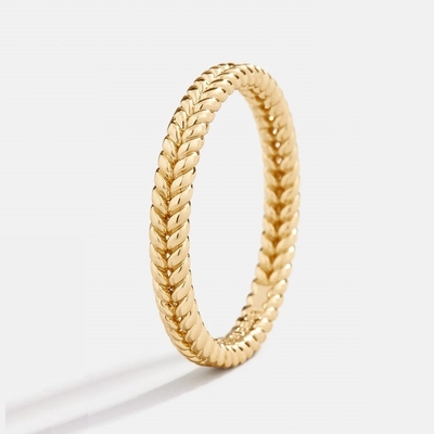 เครื่องประดับอร่อย 18K ทองคําเคลือบ 925 สเตอร์ลิงเงินแหวนข้าวสําหรับผู้หญิง