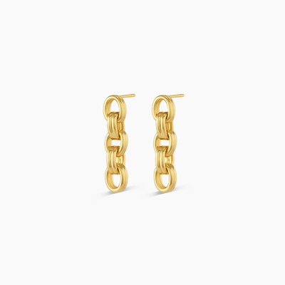 18K ทองตก Dangle วงจรหู Rhodium ชุบ วงจรหูหนา
