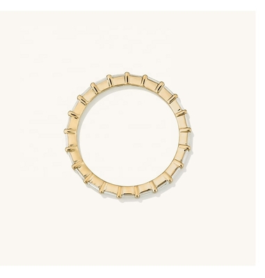 สีขาว CZ แหวน 925 สเตอร์ลิงเงิน Baguette เอมินิตี้วงแหวน