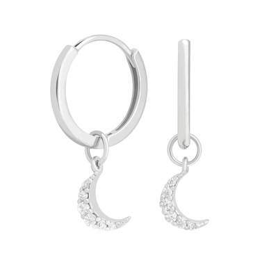 Dangle Moon ห่วง Earrings 925 เงินสําหรับผู้หญิง บราซิล ทองคํา ชุบ 18K เครื่องประดับตามสั่ง
