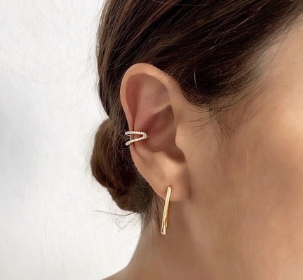 โรเดียม การชุบ Double Turquoise 925 Sterling Silver Cubic เซอร์คอนia Earring สําหรับผู้หญิง