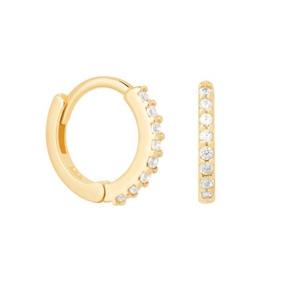 ODM 925 สตอร์ลิง เงิน ห่วง หูหูกลางที่มีทองคําเล็ก 18K Vermeil การชุบ