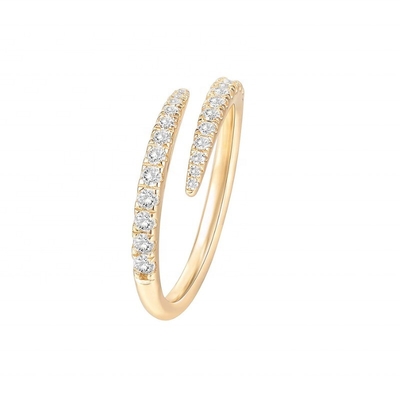 14K ทองคํา ชุบ Cubic เซอร์คอนia เปิด Twist เอมินิตี้วงแหวน ECO Friendly