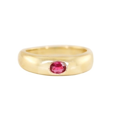 เครื่องประดับชนิดแหวน วินเทจ 18K ทองคํา Plated Emerald Baguette Dome แหวนหินแท้สําหรับผู้หญิง