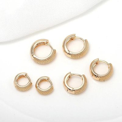 Eco Friendly 18K Gold Plated Multi Small Dot Beads Hoop Earrings For Women Girls 2021 สีทอง 18K สีทอง 18K สีทอง 18K สีทอง