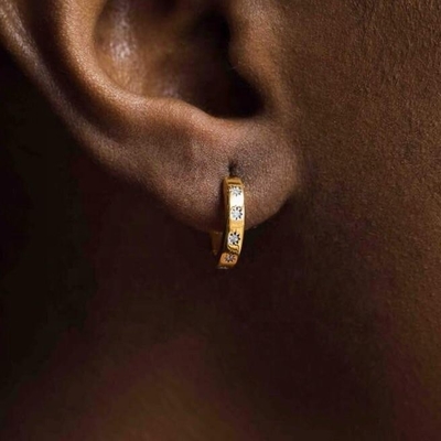 หูหูสไตล์ 14K ทอง Vermeil ดาวชุดเพชรกอดห้อยสําหรับสไตล์ที่ไม่ยุ่งยาก