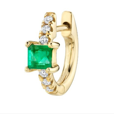 925 สตอร์ลิง เงิน มินิ ทอง Plated Baguette Hoop Huggie หูหูสําหรับผู้หญิงเครื่องประดับ