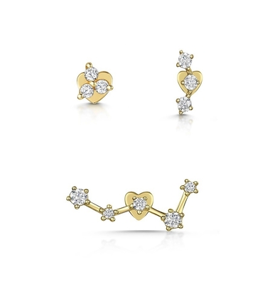 OEM Constella Stud Earrings 925 18k สีขาวทองคํา Stud Earrings