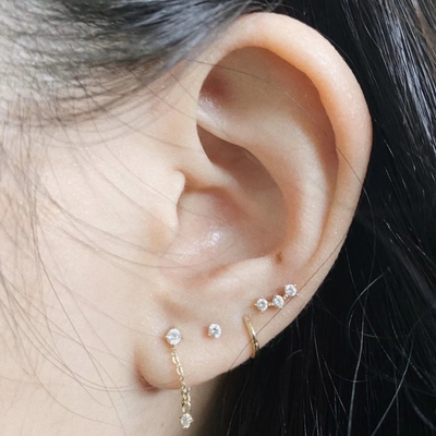 OEM Constella Stud Earrings 925 18k สีขาวทองคํา Stud Earrings