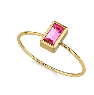 14K ทองทองท่วม Cubic เซอร์คอนia คริสตัลแหวน OEM รอยน์สโตนแหวน