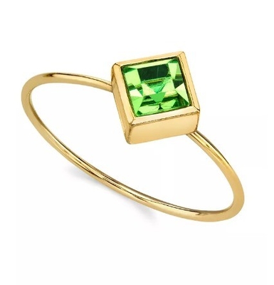 14K ทองทองท่วม Cubic เซอร์คอนia คริสตัลแหวน OEM รอยน์สโตนแหวน