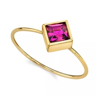 14K ทองทองท่วม Cubic เซอร์คอนia คริสตัลแหวน OEM รอยน์สโตนแหวน